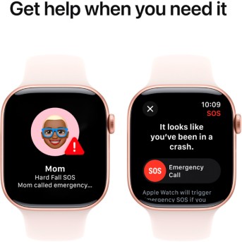 Apple Watch Series 10 GPS 46mm Rose Gold Aluminium Case with Light Blush Sport Band - S/<wbr>M,Model A2999 - Metoo (10)