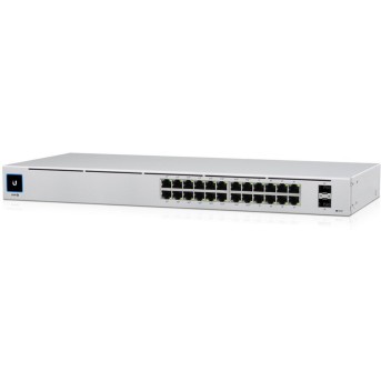 UBIQUITI Standard 24 PoE; (16) GbE PoE+, (8) GbE ports; (2) 1G SFP ports; 95W total PoE availability; Fanless, silent cooling. - Metoo (1)