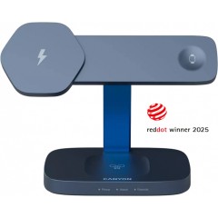 CANYON Wireless Charging Station Hexagon 310 3in1 DarkGrey/<wbr>Blue