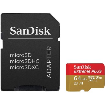 SanDisk Extreme Plus microSDXC 64GB + SD Adapter + Rescue Pro Deluxe 170MB/<wbr>s A2 C10 V30 UHS-I U3; EAN: 619659169473 - Metoo (1)
