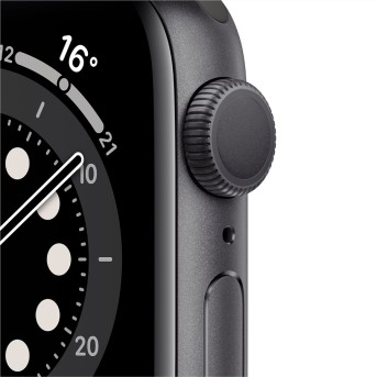 Apple Watch Series 6 GPS, 40mm Space Gray Aluminium Case with Black Sport Band - Regular, Model A2291 - Metoo (2)