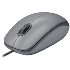 LOGITECH M110 Corded Mouse - SILENT - MID GREY - USB