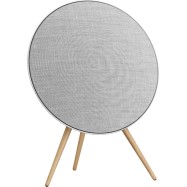 Beosound A9 5th Gen Speaker Natural Alu (Back Grey Mist/Cover Kvadrat Light Grey/Legs Oak)