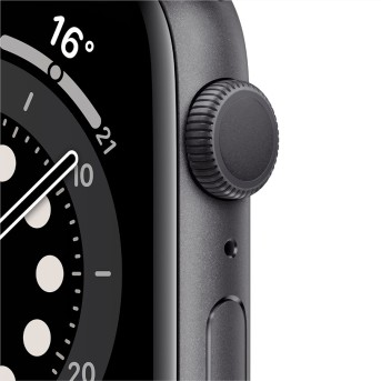 Apple Watch Series 6 GPS, 44mm Space Gray Aluminium Case with Black Sport Band - Regular, Model A2292 - Metoo (2)