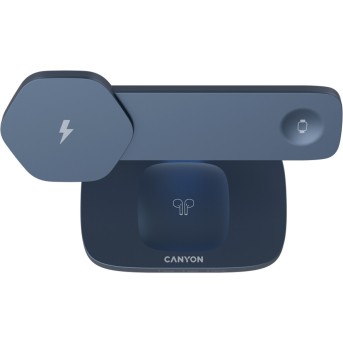 CANYON Wireless Charging Station Hexagon 310 3in1 DarkGrey/<wbr>Blue - Metoo (3)