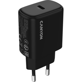 CANYON charger OnCharge 250 25W 1xPD EU Black в Metoo.kz - Metoo (1)