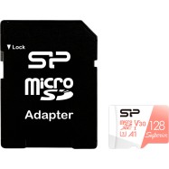 Silicon Power Superior / V30 128GB mSD Card UHS-1 (U3) V30 R/W: up to 100/80 MB/s, IOPS 1500/500, A1, V30, ECC function, Shock/water/x-ray-proof, w/ adapter