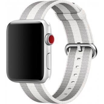 Ремешок для Apple Watch 42mm White Stripe Woven Nylon - Metoo (1)