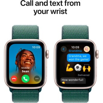 Apple Watch SE 2024 GPS 40mm Starlight Aluminium Case with Lake Green Sport Loop,Model A2722 - Metoo (8)