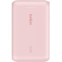 BELKIN 10k PD20w Integrated USB-C Cable Power Bank, Pink..