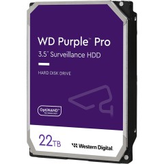 HDD Video Surveillance WD Purple Pro 22TB CMR (3.5'', 512MB, 7200 RPM, SATA 6Gbps, 550TB/<wbr>year)