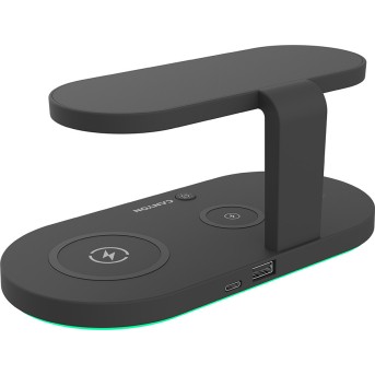 CANYON WS-501 5in1 Wireless charger, with UV sterilizer, with touch button for Running water light, Input QC24W or PD36W, Output 15W/<wbr>10W/<wbr>7.5W/<wbr>5W, USB-A 10W(max), Type c to USB-A cable length 1.2m, 188*90*81mm, 0.249Kg, Black - Metoo (3)