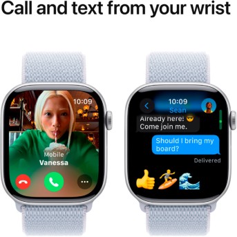 Apple Watch Series 10 GPS 42mm Silver Aluminium Case with Blue Cloud Sport Loop,Model A2997 - Metoo (11)