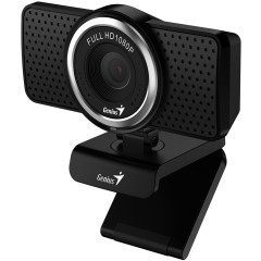 GENIUS ECam 8000, black, Full-HD 1080p webcam, swiveling, tripod-ready design, USB, built-in microphone, rotation 360 degree, tilt 90 degree
