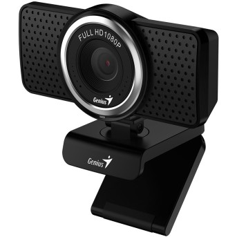 GENIUS ECam 8000, black, Full-HD 1080p webcam, swiveling, tripod-ready design, USB, built-in microphone, rotation 360 degree, tilt 90 degree - Metoo (1)