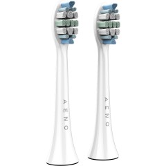 AENO Replacement toothbrush heads, White, Dupont bristles, 2pcs in set (for ADB0003/<wbr>ADB0005 and ADB0004/<wbr>ADB0006)