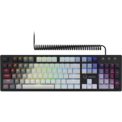 LORGAR Azar 514, Wired mechanical gaming keyboard, RGB backlight, 1680000 colour variations, 18 modes, keys number: 104, 50M clicks, linear dream switches, spring cable up to 3.4m, ABS plastic+metal, magnetic cover, 450*136*39mm, 1.17kg, white, EN+RU layo