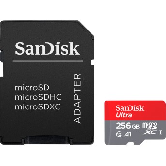 SanDisk Ultra microSDXC 256GB + SD Adapter 150MB/s A1 Class 10 UHS-I в Metoo.kz - Metoo (1)