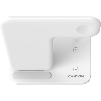 CANYON WS-303 3in1 Wireless charger, with touch button for Running water light, Input 9V/<wbr>2A, 12V/<wbr>2A, Output 15W/<wbr>10W/<wbr>7.5W/<wbr>5W, Type c to USB-A cable length 1.2m, 137*103*140mm, 0.22Kg, White - Metoo (3)