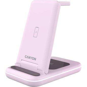 CANYON wireless charger WS-304 15W 3in1 Iced Pink в Metoo.kz - Metoo (2)