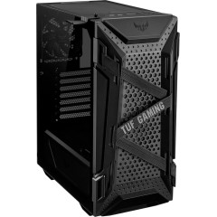 ASUS TUF Gaming GT301 ATX mid-tower compact case with tempered glass side panel, honeycomb front p..
