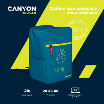 CANYON cabin size backpack for 15.6" laptop,polyester,dark green - Metoo (8)