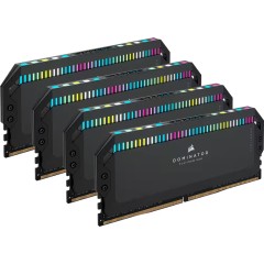 Corsair DDR5, 6200MT/<wbr>s 64GB 4x16GB DIMM, Unbuffered, 32-38-38-80, Std PMIC, XMP 3.0, DOMINATOR PLATINUM RGB DDR5 Black Heatspreader, RGB LED, 1.4V, EAN:0840006665489