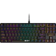 CANYON Cometstrike TKL GK-50, 87keys Mechanical keyboard, 50million times life, with VS11K30A solution, GTMX red switch, Rainbow backlight, 20 modes, 1.8m PVC cable, metal material + ABS, US layout, size: 354*126*26.6mm, weight:624g, black
