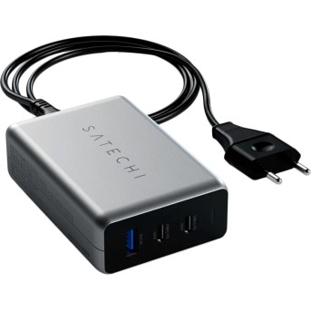 SATECHI 100W USB-C PD Compact Charger- EU ( x2 Type-C / x1 Type-A) (space gray) - Metoo (2)