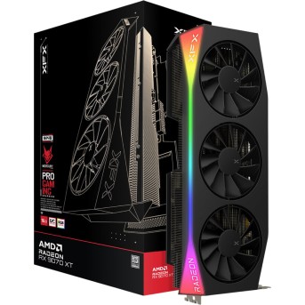 XFX Mercury AMD Radeon RX 9070XT OC Gaming Edition with RGB 16GB GDDR6, HDMI 3xDP в Metoo.kz - Metoo (1)