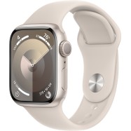 Apple Watch Series 9 GPS 41mm Starlight Aluminium Case with Starlight Sport Band - S/M,Model A2978