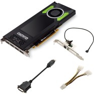 PNY NVIDIA Video Card Quadro P4000 GDDR5 8GB/256bit, 1792 CUDA Cores, PCI-E 3.0 x16, 4xDP, Cooler, Single Slot (DP-DVI-D Cable, 8 pin Power Cable, Stereo Connector Bracket included)