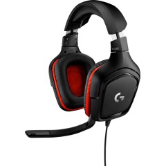LOGITECH G332 Wired Gaming Headset - LEATHERETTE - BLACK/<wbr>RED - 3.5 MM