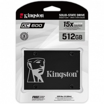 Внутренний жесткий диск Kingston KC600 SKC600MS/<wbr>256G (SSD (твердотельные), 256 ГБ, 2.5 дюйма, SATA) - Metoo (3)