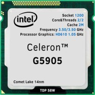 Процессор Intel Celeron G5905 Comet Lake Процессор Intel Celeron G5905 (3.5 Ггц, 2 ядра, 4 Мб)
