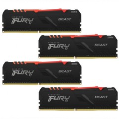 ОЗУ Kingston FURY Beast RGB KF426C16BBAK4/<wbr>128 (DIMM, DDR4, 32 ГБ x 4, 2666 МГц)