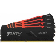 ОЗУ Kingston Fury Beast RGB KF432C16BB1AK4/64 (DIMM, DDR4, 64 Гб (4 х 16 Гб), 3200 МГц)