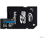 Карта памяти Team Group Elite MicroSDHC/SDXC 64GB U3 TEAUSDX64GIV30A103, 90MB/sec; Write: 45MB/sec + SD Adapter