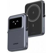Пауэрбанк UGREEN PB572 45327 10000mAh mini Magnetic Robot Wls 20W(7.5W) USB-C With Hoder Grey