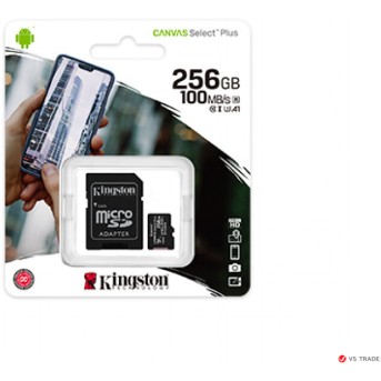 Карта памяти Kingston 256GB microSDXC Canvas Select Plus 100R A1 C10 Card + Adapter, SDCS2/<wbr>256GB - Metoo (3)