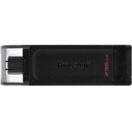 USB Flash Kingston 256 GB, Data Traveler 70, USB 3.2, Type-C, Black, DT70/256GB