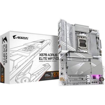 Сист.плата Gigabyte X870 A ELITE WF7 ICE 1.0, X870, AM5, 4xDIMM DDR5, 3xPCI-E x16, 4xM.2, 4xSATA, HDMI, WIFI7, BOX - Metoo (1)