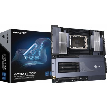 Сист.плата Gigabyte W790 AI TOP 1.0 2B, W790, LGA4677, 8xDDR5, 5 x PCI Express x16, 4 x M.2, 8 x SATA, Wi-Fi 7 BE200NGW в Metoo.kz - Metoo (1)