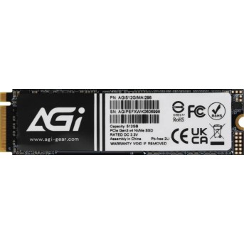 Твердотельный накопитель AGI AI298, 512Gb, 2300Mb/<wbr>1450Mb, M2 PCIe Gen 3 NVMe, PCIe AGI512GIMAI298-CB - Metoo (1)