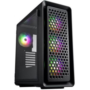 Кейс CUT593A-B, ATX Full Tower, E-ATX, ATX, M-ATX, Mini-ITX, USB3.0 x 2, Type-C, TG, Black - Metoo (1)