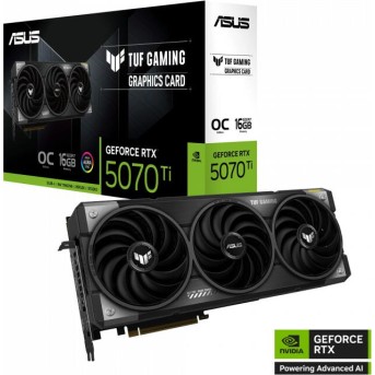 Видеокарта ASUS TUF-RTX5070TI-O16G-GAMING, RTX 5070Ti, 16G OC GDDR7, 256bit, HDMI, DP, BOX - Metoo (1)