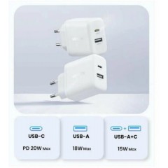Зарядное устройство Ugreen X227 45310 20W PD Charger USB-C, USB-A