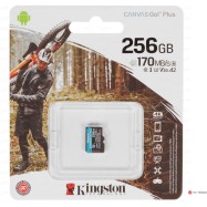 Карта памяти Kingston 256GB microSDXC Canvas Go Plus 170R A2 U3 V30 Card, без адаптера, SDCG3/256GBSP