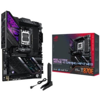 Сист.плата ASUS ROG STRIX X870E-E GAMING NEO, X870E, AM5, 4xDDR5, 2xPCI-E x16, 5xM2, SATA, HDMI, 2xUSB 4, WIFI7, BOX в Metoo.kz - Metoo (1)