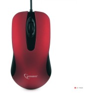 Мышь Gembird MOP-400-R, USB, красный, бесшумный клик, 2 кнопки, 1000 DPI, soft-touch,1.45м, блистер